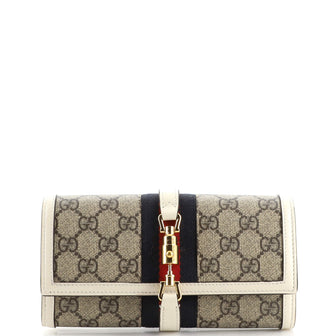 Gucci Jackie 1961 Continental Chain Wallet GG Coated Canvas