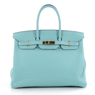 Hermes Birkin Handbag Blue Togo With Gold Hardware 35 2062601