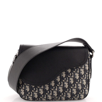 Christian Dior Saddle Flap Messenger Bag Oblique Canvas and Leather Mini