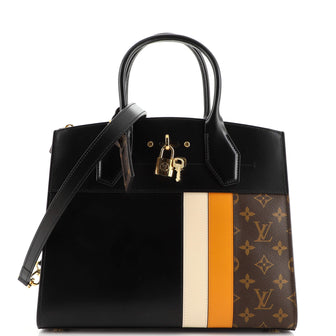 Louis Vuitton City Steamer Handbag Limited Edition Monogram Canvas and Leather MM
