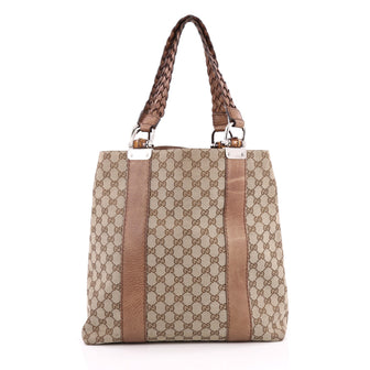 Gucci Bamboo Bar Tote GG Canvas Large Brown 2063202