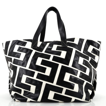 Celine Cabas Tote Patchwork Leather and Canvas Medium