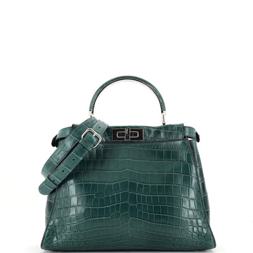 Fendi Peekaboo Bag Crocodile with Metal Regular