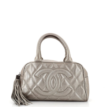 Chanel CC Tassel Bowler Bag Quilted Caviar Medium
