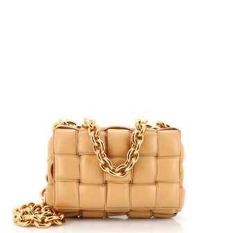 Bottega Veneta Cassette Chain Crossbody Bag Padded Maxi Intrecciato Leather