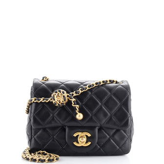 Chanel Pearl Crush Square Flap Bag Quilted Lambskin Mini
