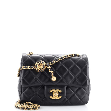 Chanel Pearl Crush Square Flap Bag Quilted Lambskin Mini