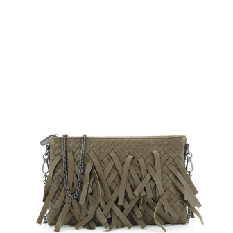 Bottega Veneta Zip Top Messenger Fringe Intrecciato Nappa Small