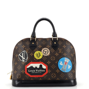 Louis Vuitton Alma Handbag Limited Edition World Tour Monogram Canvas PM