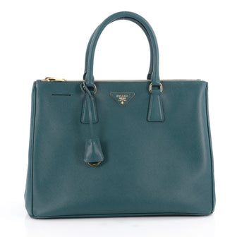 Prada Double Zip Lux Tote Saffiano Leather Large Green 2064601