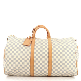 Louis Vuitton Keepall Bandouliere Bag Damier 55 White
