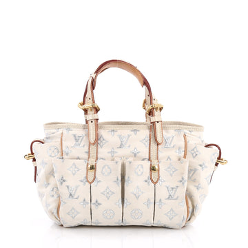 Louis Vuitton Glitter Cabas Handbag Monogram Satin GM White