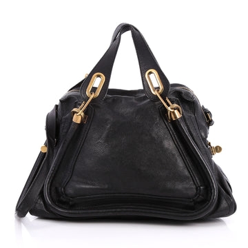 Chloe Paraty Top Handle Bag Leather Medium Black 2065301