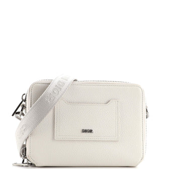 Christian Dior Double Zip Crossbody Pouch Leather