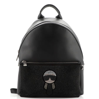 Fendi Karlito Backpack Leather with Crystals Medium