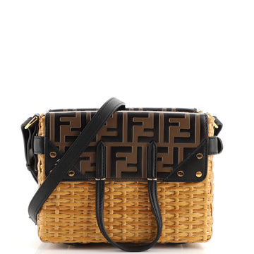 Fendi Flip Tote Wicker with Zucca Embossed Detail Mini
