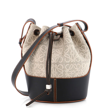 Loewe Balloon Bucket Bag Anagram Canvas and Leather Small