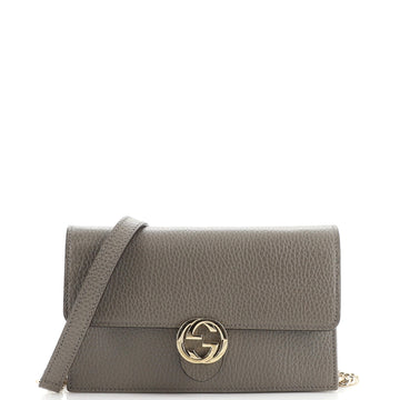 Gucci Interlocking Wallet on Chain Leather
