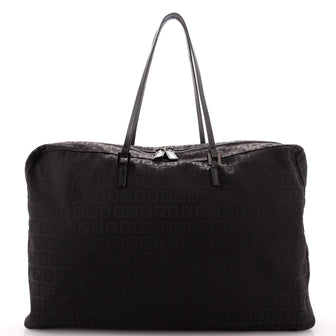 Fendi Zip Around Shoulder Bag Zucchino Canvas Large