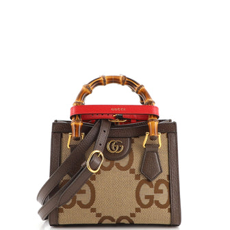 Gucci Diana NM Bamboo Handle Tote Jumbo GG Canvas Mini