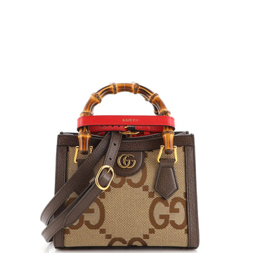 Gucci Diana NM Bamboo Handle Tote Jumbo GG Canvas Mini