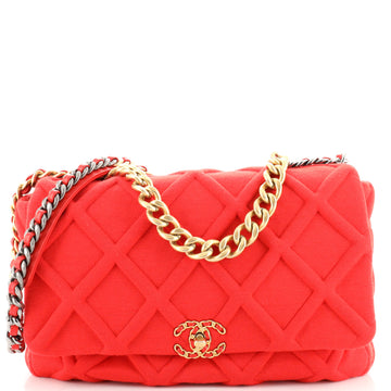 Chanel 19 Flap Bag Quilted Jersey Maxi