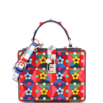 Treasure Box Bag Embellished Printed Leather Small