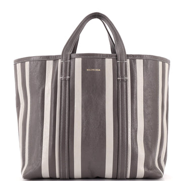 Balenciaga Barbes East West Shopper Tote Striped Leather Medium