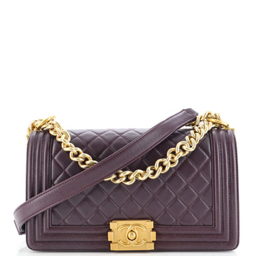 Chanel Boy Flap Bag Quilted Lambskin Old Medium