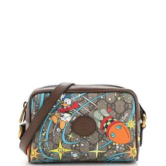 Gucci Disney Donald Duck Shoulder Bag Printed GG Coated Canvas Mini