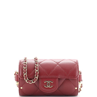 Chanel Classic Barrel Chain Bag Quilted Lambskin with Metal Mini