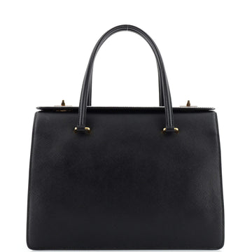 Prada Turnlock Compartment Shoulder Bag Saffiano Leather Medium