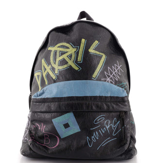 Balenciaga Explorer Graffiti Backpack Leather Large