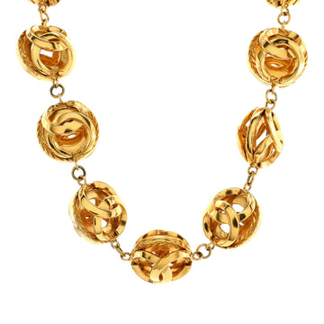Chanel Vintage CC Ball Choker Necklace Metal