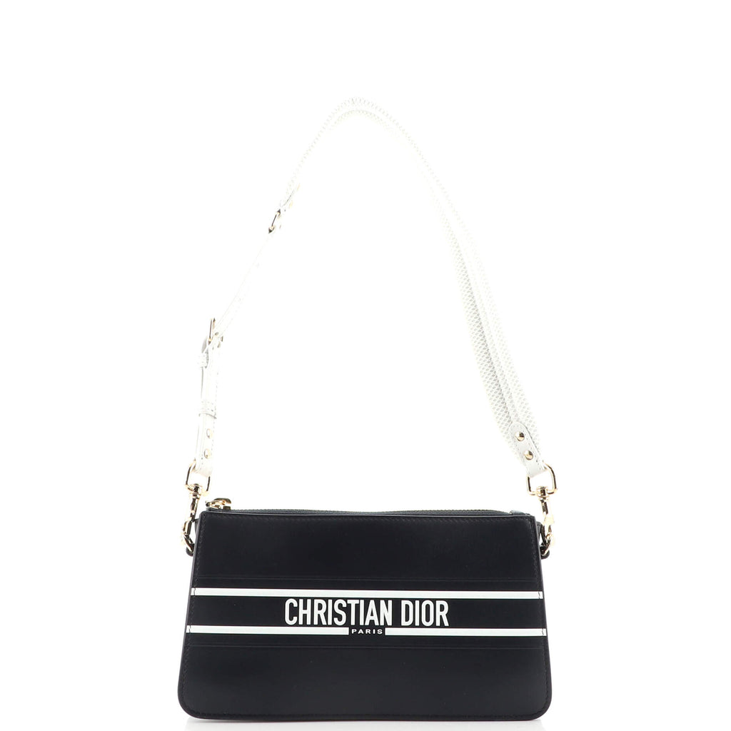 Christian Dior Vibe Pochette Clutch Bag Leather Blue 20661788