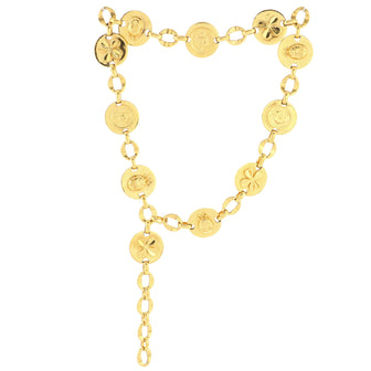 Chanel Vintage Round Lucky Charms Chain Belt Metal 5 Gold