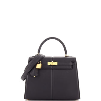 Hermes Kelly Padded Handbag Swift with Gold Hardware 25