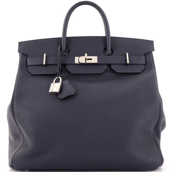 Hermes HAC Birkin Bag Blue Togo with Palladium Hardware 40