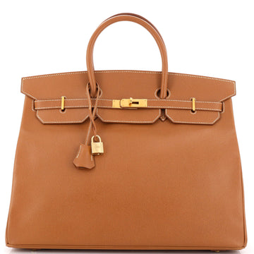 Hermes Birkin Handbag Brown Courchevel with Gold Hardware 40