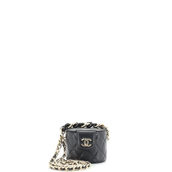 Chanel Resin Elegant Chain Tubular Vanity Case Quilted Lambskin Mini