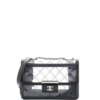 Chanel Beauty Lock Flap Bag Quilted PVC With Lambskin Large
