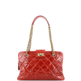 Chanel Reissue Zip Satchel Quilted Glazed Calfskin Medium