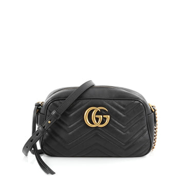 Gucci Marmont Shoulder Bag Matelasse Leather Small Black 2066401