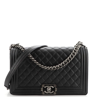 Chanel Boy Flap Bag Quilted Calfskin Large