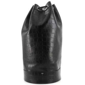 Celine Sailor Bag Crocodile Embossed Leather Large