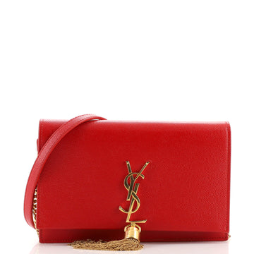 Saint Laurent Classic Monogram Tassel Crossbody Bag Leather Small