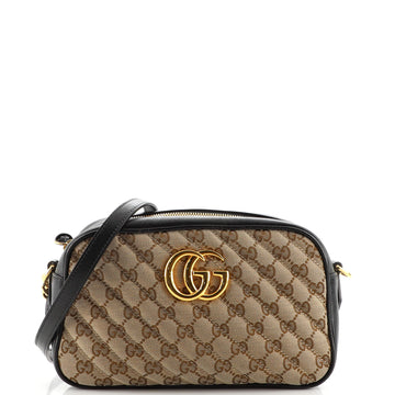 Gucci GG Marmont Shoulder Bag Diagonal Quilted GG Canvas Small
