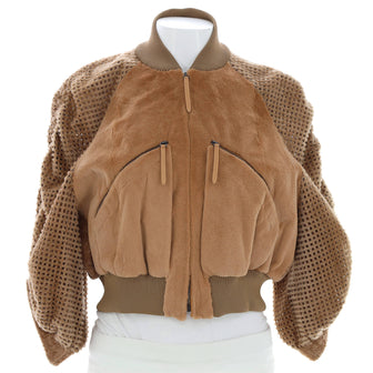 Fendi Women's Zip Bomber Jacket Fur