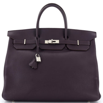 Hermes Birkin Handbag Purple Togo with Palladium Hardware 40