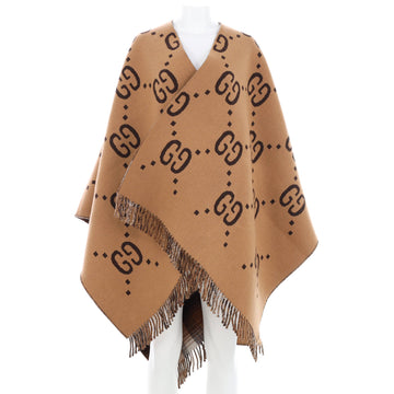 Gucci Women's Reversible Cape GG Wool and Tartan